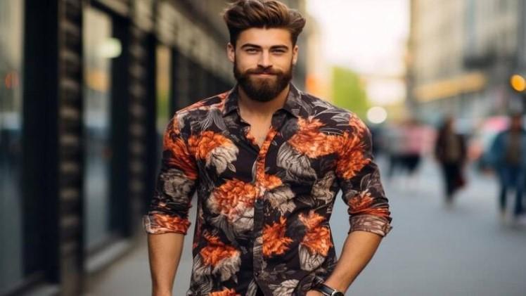 299 rs only flower style casual men shirt long sleeve thesparkshop.in